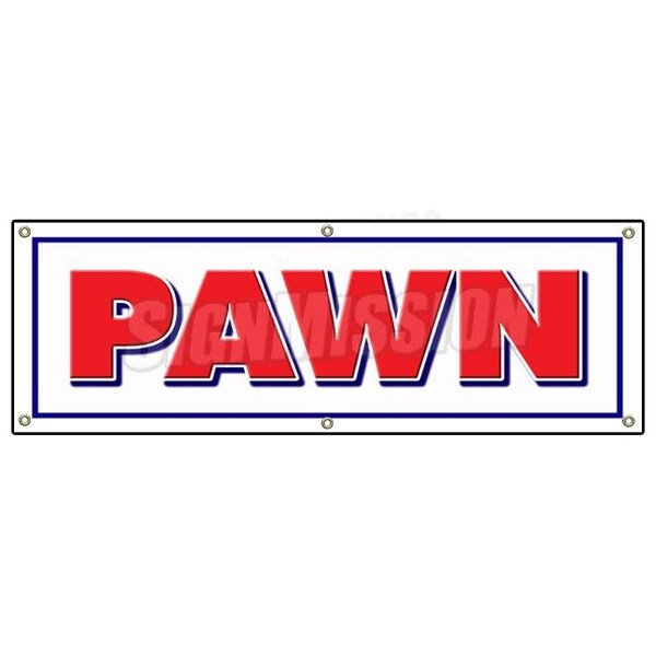 PAWN SHOP BANNER SIGN buy sell trade gold signs fast cash jewelry silver